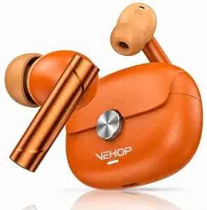 Coach Truly Wireless in Ear Earbuds with 50Hrs Playtime, AI-ENC Mic, Bluetooth 5.4 with Low Latency Gaming, 13mm Bass Drivers, Type-C Fast Charging, Touch Controls, IPX5 Waterproof TWS (Orange)