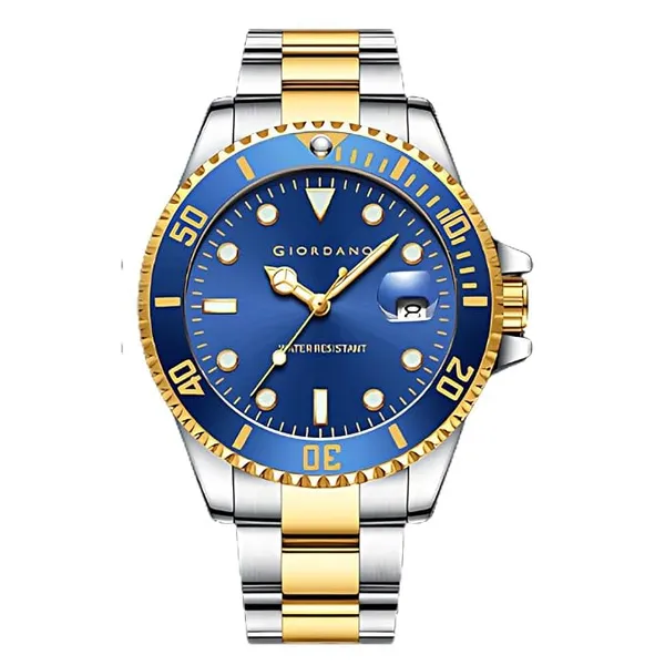 [Apply 12% Coupon] Giordano Premium Analog Watch for Men with Rotating Bezel, Stainless Steel Strap and Date Display