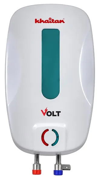 [ICICI CC] Khaitan Volt 5.5 Litre Instant Water Heater (Geyser) | 3kW, 6.5 Bar High Pressure Resistance | SS-304 Stainless Steel Leak-Proof Tank | 2 Years Product & 5 Years Tank Warranty (White/Teal)