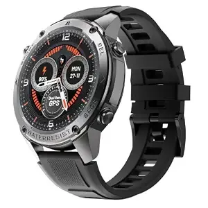 CrossBeats Armour Summit Premium Rugged Smart Watch for man | Latest 1.43” AMOLED Always on Display |IP69K 5 ATM Waterproof | 14-Day Battery |GPS BT Calling Smartwatch |150+ Sports Modes|Black|