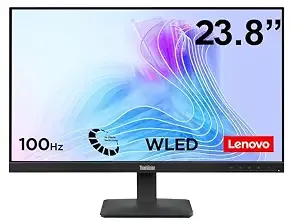 [ICICI NC EMI] Lenovo ThinkVision S24-4e | 23.8" (54.61 cm) FHD IPS 100Hz Ultraslim Monitor | 4ms, 99% sRGB, 16.7Mn Colors, 1x HDMI 1.4, 1x VGA,TUV Eye Comfort, Low Blue Light| Tilt | Black