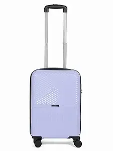 Teakwood Small Size 8 Wheels Trolley Bag, Hard Cabin with Zipper Closure, Adjustable Push Button & Cross Side Strap, Number Lock System 360 Degree (Small, Lavender)