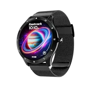 Fastrack Jupiter R2 Smart Watch for Man & Smart Watch for Women Latest with 1.38" Display, BT Calling, Functional Crown, 100+ Sports Modes, Health Suite, SOS, IP68, 5 Days Battery (Black Mesh)