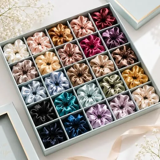 Pack Of 12 Scrunchies for Women and Girls, Hair Scrunchies Hair Ties, Soft Stretchy Hairbands for Ponytail, Bun & Daily Hairstyle