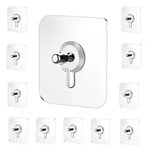 RAYMOX Adhesive Kitchen Heavy Duty Wall Hooks, Screw Hook for Hanging Coat, Hat,Towel Robe Hook Rack Wall Mount- Bathroom and Bedroom Hooks for Wall Without Drilling (Nail Hook Trasparent 30 Pack)