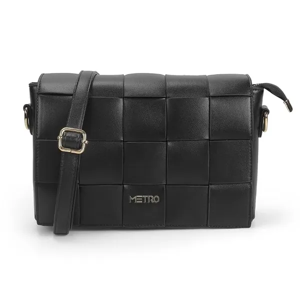 Metro Women Casual Pu Soft Body Magnet Closure Solid Sling Bag With 2 Pocket And 1 Compartments