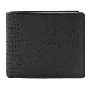 Police Leather Coin Wallet for Men, Gents Purser with Card Holder Compartments (Black)