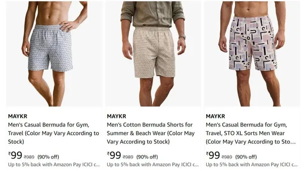 MAYKR Men's & Women's Clothing upto 90% off starting From Rs.99 @ amazon