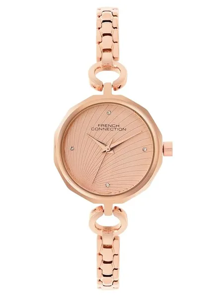 French Connection Soleil Rose Gold Round Dial Womens Analogue Watch FCN069RGM