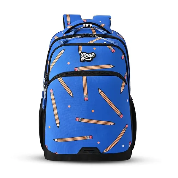 Gear Shuffle Backpack 17"/31L Medium Water Resistant School Bag/Casual Backpack/Daypack/Kids Bag for Boys/Girls (Blue-Black)