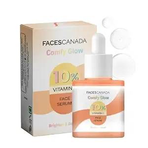 FACES CANADA Comfy Glow 10% Vitamin C Face Serum - 15ml | Brightens Complexion | Dark Spot Reduction | Lightweight | Prevents Premature Aging | Hydrating & Healthier Looking Skin