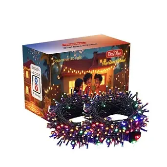 Desidiya® 12 Meter (39Ft) LED Rice String Lights – Multi Color Fancy Decorative Fairy Lights for Indoor Outdoor Use, Bedroom, Wedding & Festival Ambience Pack of 2