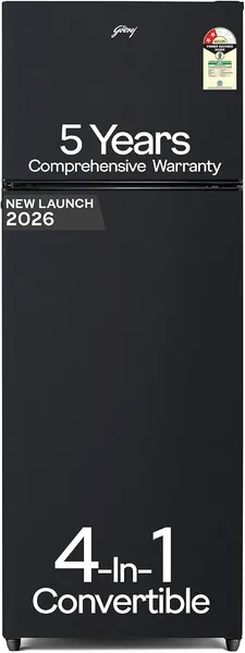 [Coupon + Apay ICICI NC EMI ] Godrej 308L 2 Star New Launch | 5 Years Comprehensive Warranty | AI Powered | 4-in-1 Convertible | 95%+ Food Surface Disinfection| Frost Free Double Door Refrigerator (RF EON 331BN RCIT GP BK)
