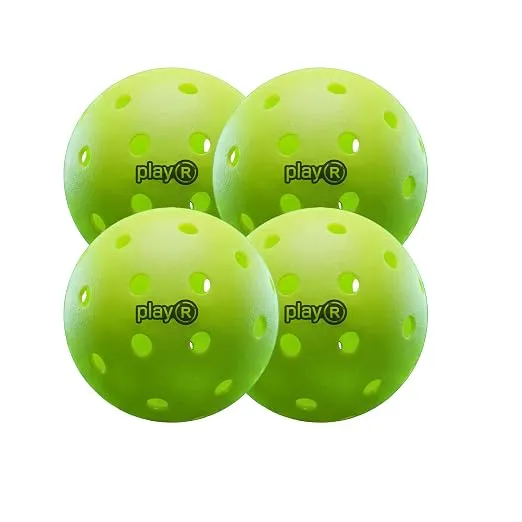playR Pickleball Balls – Injection Molded Lightweight Pickleballs, Durable Construction, Power, Stable Flight & Consistent Bounce, Precision Performance Balls for Training & Match Play – Pack of 4