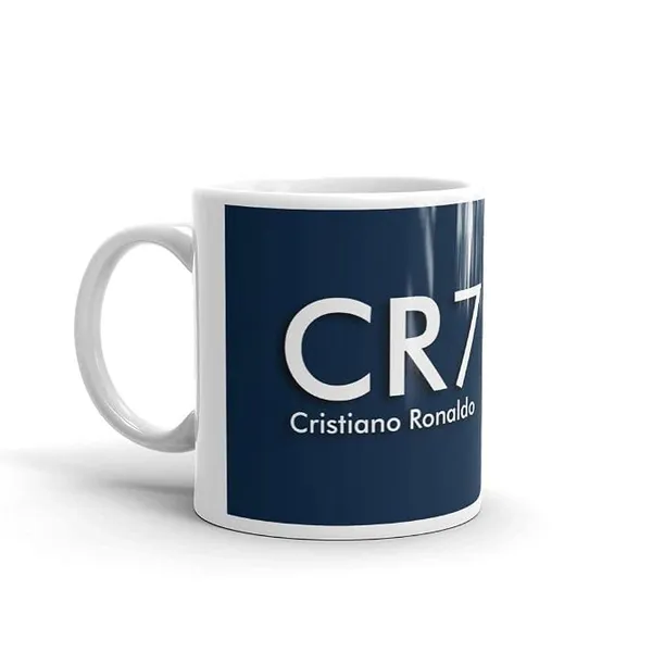 CHHAAP Cr7 Cristiano Ronaldo Printed Microwave Safe White Ceramic Coffee Mug (350 ml) (SP1 07)