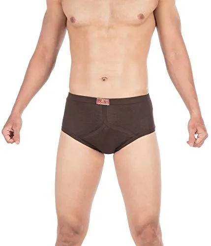 VIP Gold 100% Shrink Cotton Brief Combo Set for Mens with Fabric-Covered Elastic Waistband