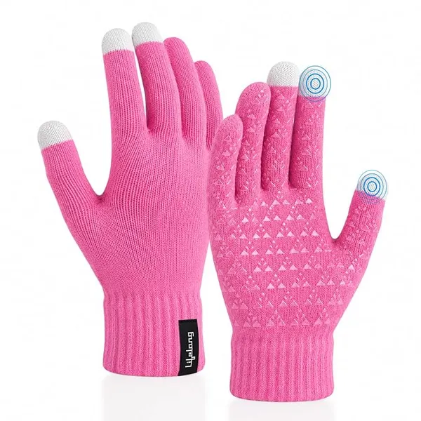 Lifelong Premium Winter Gloves for Men & Women | Super Soft Woolen Knitted Thermal Gloves | Elastic Touchscreen Gloves for Texting, Driving & Outdoor Activities | Warm Unisex Hand Gloves – Pink