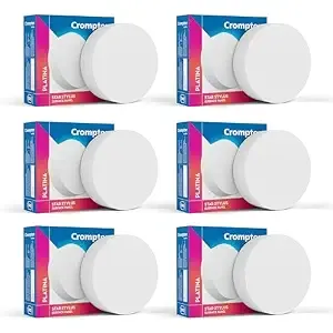 Crompton Star Stylus Surface Mounted Downlighter 12W Round Cool White | Pack of 6 | NO False Ceiling required, Outer Dimension: 120 mm | For Hall, Bedroom, Kitchen, Office, Store