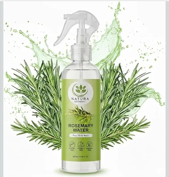 100% Organic Rosemary Water for Hair - Pure Steam Distilled Rosemary Spray for Hair Strength & Scalp Health - Infused with Mint for Freshness - Vegan & Chemical Free Hair Mist - 200ml