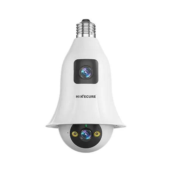 Hixecure 4MP(2MP+2MP) Dual Lens Bulb WiFi Camera –Motion Detection, Night Vision, 2-Way Audio, Easy Installation | Support Cloud Storage |Pan & Tilt | Two Way Audio | 10X Digital Zoom