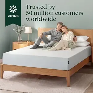 [HDFC CC EMI] Zinus 8IN Green Tea Foam Mattress King XL 78X72X8IN Fiberglass Free, Medium Firm Feel, Safe Foams & Fabric, Mattress