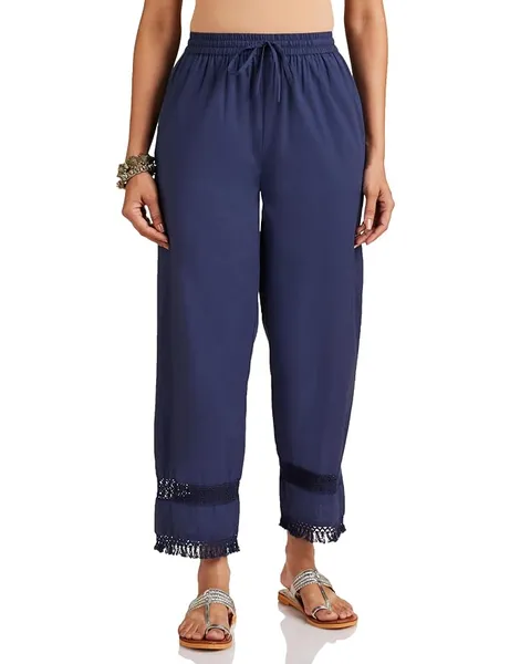 Amazon Brand - Myx Women's Relaxed Fit Mid Rise Palazzo (Available in Plus Sizes)
