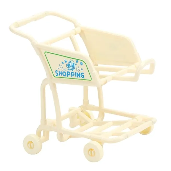 Toy Shopping Cart Interactive Grocery Cart for Boys Girls Baby Birthday Gift Beige
