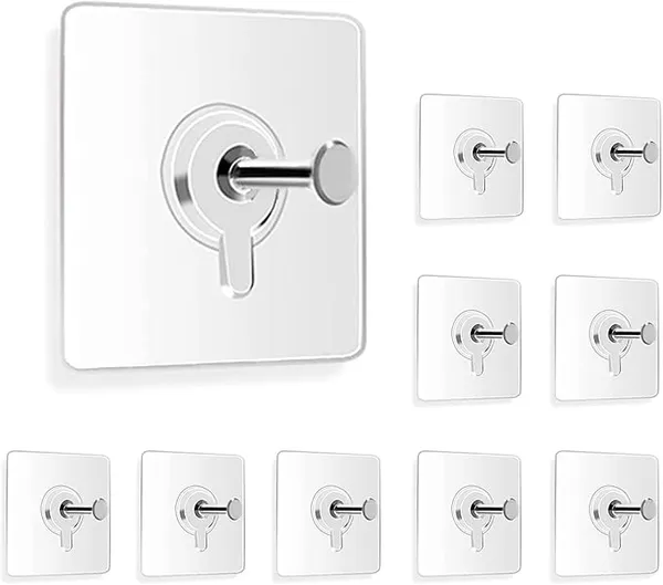 Wall Hooks for Hanging Strong, Adhesive Hooks for Wall Heavy Duty, Wall hangings, Kitchen Accessories Items, Sticky Photo Frame Hangers GI1022 (Pack of 10)