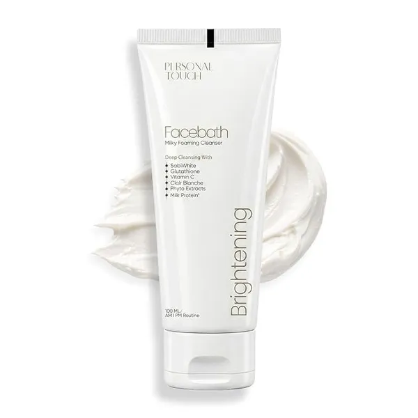 [Apply 5% Coupon] Personal Touch Facebath Face Wash for Oily Skin Men & Women, De-Tan & Brightening Milky Cleanser for Glowing Skin | Deep Cleansing Face Wash with Salicylic Acid, Niacinamide & Tea Tree | 100 ml