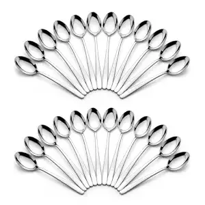 Mumma's LIFE Stainless Steel Tea Spoons Set for Home & Kitchen | Rust Proof Silverware Spoons with Mirror Finish | Durable Dishwasher Safe Tea & Coffee 12cm Spoons for Daily Use | Set of 24pcs