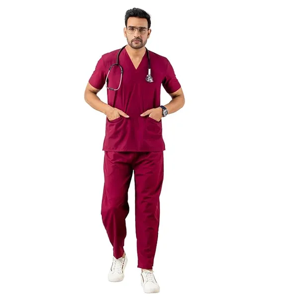 Scrub Suit - Classic V-Neck Healthcare Uniform Set | Premium Blend for Comfort and Durability | Ideal for Doctors, Nurses, and Hospital Staff