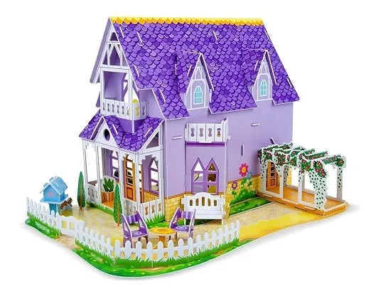 Big Style 3-Story Princess Dollhouse with Slide & Furniture | Luxury Pink Castle Doll House Toy for Girls | DIY Pretend Play Villa Playset Birthday Gift for Kids (Doll House 11)