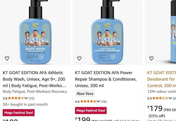 KT Goat Edition upto 72% off starting From Rs.168 @ amazon