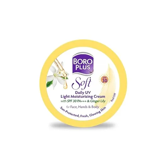 BoroPlus Soft Daily UV Light Moisturising Cream SPF 30 PA+++ with Ginger Lily, 3-in-1 Protection, 200ml