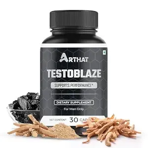[Apply 5% Coupon] ARTHAT Testoblaze Dietary Supplement for Men | Workout & Performance Support | Fitness & Active Lifestyle Supplement | 30 Capsules | Pack Of 1
