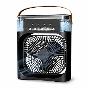MIKANIX Mini Cooler Fan for Room, Kitchen, Home & Office Desk | USB Cable, 3 Wind Speed Mode with Cooling Misting Fan (Black)