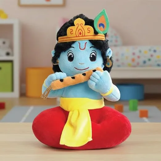 [Apply 3% Coupon] Mantra Chanting Soft Toy (35 Cm) Baby Krishna Musical Soft Toys | Medium Size Soft Plush Toy | God Toy with Info. Booklet & Instruction | Best Gift for Infants, Kids, Babies