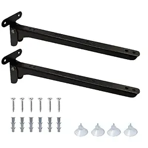 Axmon Heavy Duty Wall Mounted Table Bracket | Shelf Brackets Solid Metal Foldable Table Bracket Shelving Supports Easy to Hold Laptop, Office Accessories etc (9 Inch)