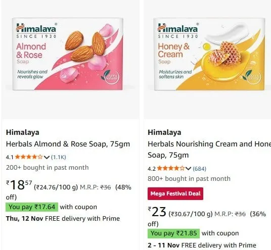 Himalaya Beauty Products upto 50-60% off + Coupon starting From Rs.18 @ amazon