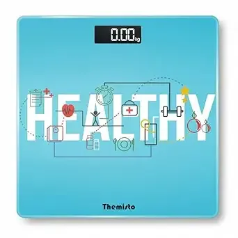 Themisto TH-WS40C Digital Body Weight Scale | 180 kg Capacity | High-Precision Sensor | Backlight Display | KG/LBS Unit Conversion | Anti-Skid Padding | Stylish Printed Design | Made in India