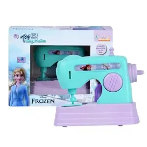 Frozen Theme Mini Sewing Machine Toy for Kids - Battery Operated Pretend Play Home Appliance with Interactive Buttons, Educational Role Play Toy|Birthday Gift for Girls Ages 3+ Turkish Blue