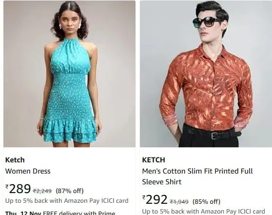 KETCH Clothing upto 90% off starting From Rs.49 @ amazon