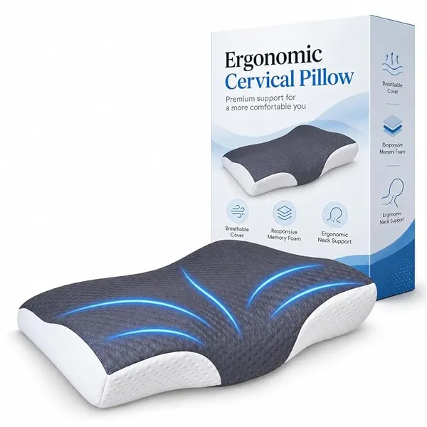 Utopia Bedding Cervical Pillow, Memory Foam, 2-Year Warranty