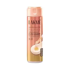 Lakmé Peach Milk Moisturiser SPF 30 with 2% Pro-Ceramide | Daily UV Defense, Hydrating & Skin Barrier Repair Face Cream | Lightweight, For Dry, Normal, Oily & Sensitive 120ml