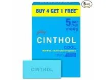 Cinthol Cool Soap, 100g (Pack of 5) | with Icy-cool Menthol | Soaps For Bath | Grade 1 Soap | For All Skin Types Rs.157 @ Amazon