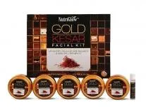 [Apply 5% Coupon] NutriGlow Gold Kesar Facial Kit For Glowing Skin And Tan Removal — 6-Step Bridal Glow Facial with Saffron, Turmeric & Gold Extracts | Anti-Ageing, Skin Brightening & Radiance | At-Home Parlour Facial | All Skin Types | 250g + 10m